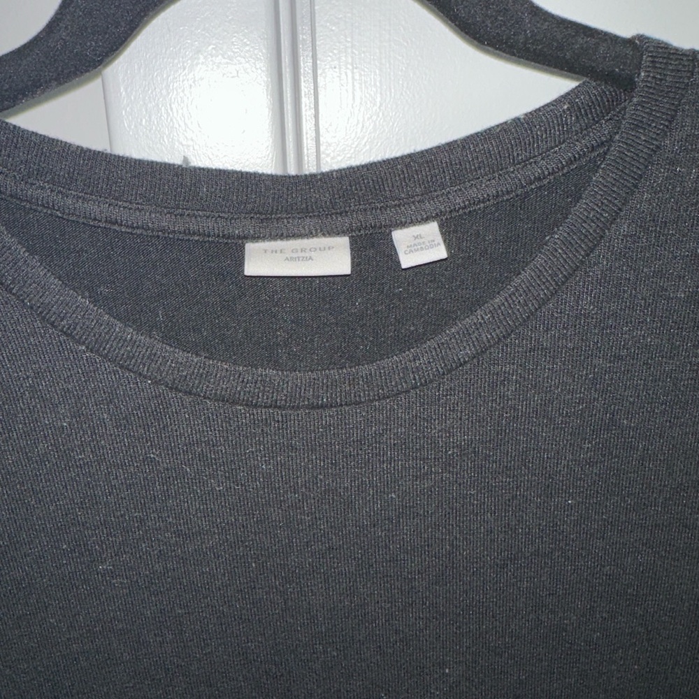 🖤 Aritzia The Group by Babaton Long Sleeve Top XL | Ultra Soft Black Basic - Picture 2 of 3